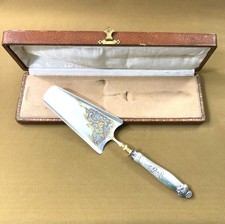 ART NOUVEAU silver MINERVA cake shovel model EQULET silver and gold metal