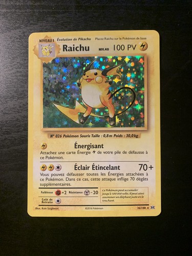 Carte pokémon raichu 36 108 - carte, 36/108