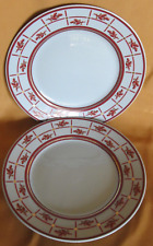 2 Raynaud Limoges Celadon Purple Oak Model Porcelain Dessert Plates