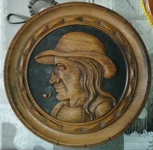 Grande assiette murale - murale, bois