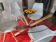 Table en Verre Et Bois