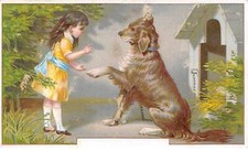 Chromos - COR15042 - Girl - Dog - Niche - 12x7 cm approx