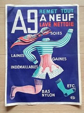 Antique Advertising Poster - A9 Nylon Stockings, Sheath Lingerie Silks Pub Corset 