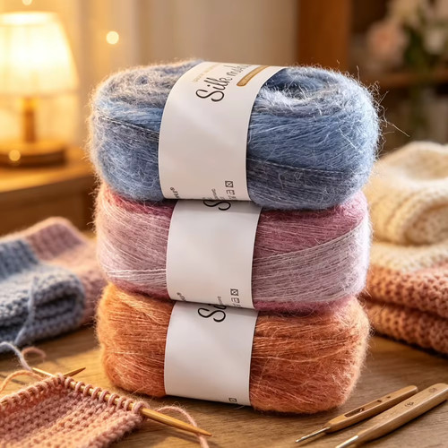 Pelotes fil mohair teint - 2,