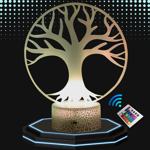 Lampe chevet led arbre - lampe, 3d