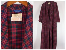 Pendleton Vtg 50s Plaid Flannel B Altman Co NYC Robe Jacket 40" Rockabilly USA