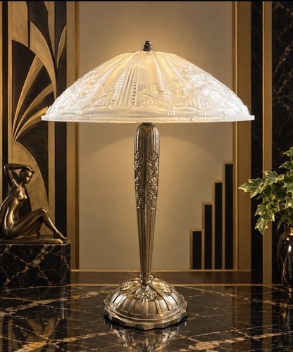 Lampe table bronze art - lampe,