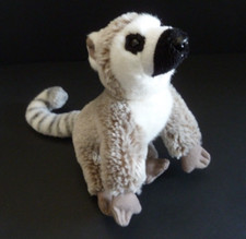 83. Doudou peluche PAIRI DAIZA LEMURIEN GRIS BLANC NOIR BILLES EXCELLENT ETAT