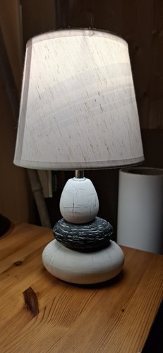 Lampe table blanc gris - lampe, pied