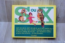 Antique Educational Game S or X - Turret - Pluralize Common Words Complete