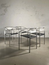 1980 EMILIO NANNI / FLY-LINE 4 CHAIRS POST-MODERNIST MEMPHIS Starck Sottsass