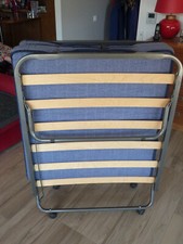 Lit Pliant à Roulettes 2,00 m X 0,90 m- Sommier à Lattes - Housse de Protection