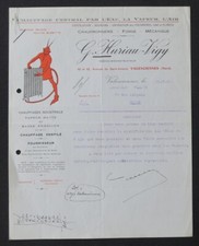 Invoice VALENCIENNES 1920 heating HURIAU VIGY devil radiator illustrated 74