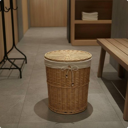 Panier linge osier avec - panier, en