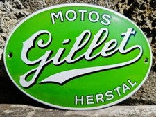 GILLET HERSTAL Enamel Sign no Terrot Fn Bsa Motorcycle Enamel Plate