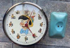 Rare Vintage Bayard Pinocchio Clock Untested Flaws Wear Damage Broken Stand VTG