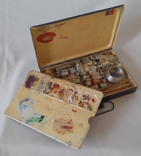 Ancienne boîte peinture - de,
