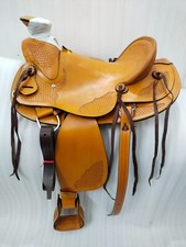 Western Trail Ranch Horse Wade Tree Saddle Roping Hand Tooled 15".