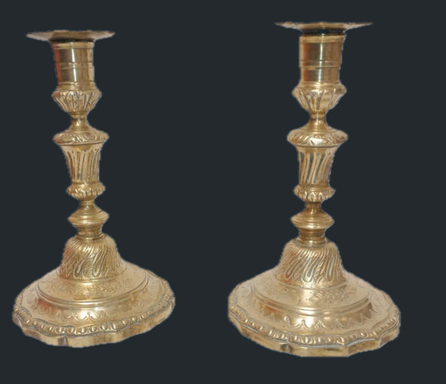 Paire bougeoirs flambeaux - bougeoirs,