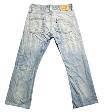 VTG Levis 512 Bootcut Jeans Mens 33x28 Blue Light Wash Denim Button Fly Red Tab