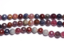 1pc - Perle pierre Mélange Rubis Saphir naturel Boule Facettée 5-6mm - 742703974