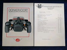 Donkervoort S8 S8A brochure + supplement + price list