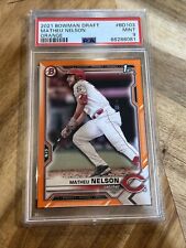 2021 Bowman Draft Base Orange #BD-103 Matheu Nelson /25 - Cincinnati Reds PSA 9