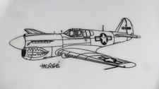 ASSIETTE TINTIN HERGE - VOIR et SAVOIR AVIATION Curtiss Warhawk- CHEQUE TINTIN