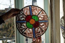 Vitrail rond ancien verre