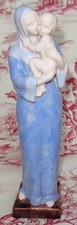 VIRGIN AND CHILD CERAMIC SIGNED MARIA CAULLET NANTARD ART DECO H 28 CM