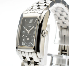 Vintage [N MINT] Longines Dolce Vita L5.155.4 Black Dial Qz Ladies Watch JAPAN