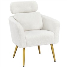 Fauteuil de Salon en Tissu Bouclette Fauteuil Arrondi Scandinave