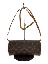 LOUIS VUITTON Pochette Twin GM Monogram Canvas Vinyl Brown Allover M51852 From J