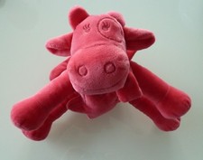D8.  DOUDOU MUSICAL NOUKIE'S LOLA VACHE CORAIL ROSE 18cm ASSIS - ETAT NEUF*