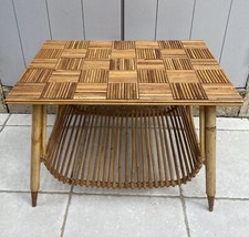 table basse rotin et bambou