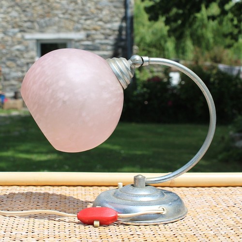 Lampe table pied chromé - de,