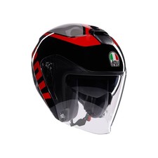 Casque Jet Moto AGV IRIDES VALENZA Gris Noir Rouge Double Visière Pare-Soleil