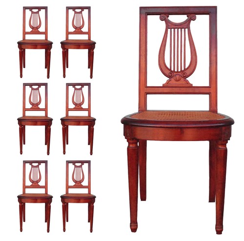 Chaises lyres acajou - chaises,