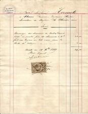 Bordeaux (33) Invoice 1889. A.Noni. Plumber-roofer.