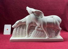 BICHE ANTILOPE LEMANCEAU SCULPTURE STATUE OBJETS ANIMAL CRAQUELÉ ART DECO 1930