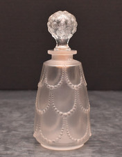 RENE R. LALIQUE 1920s Art Deco Les Perles Perfume Bottle Antique Crystal 6.5"