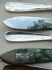 ARGENTERIE 6 COUTEAU À POISSON CHRISTOFLE MODÈLE DAX POINÇONS EXCELLENT ÉTAT