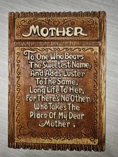 Vintage Mother WALL PLAQUE Multi-Products  USA   #1566 6”x 8.5”