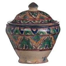Morocco old pot covered in varnished earth orientalist decor 22cm 20th century