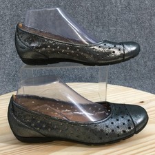 Gabor Shoes Womens 5 UK Hovercraft Ballet Flats Gray Leather Slip On Casual