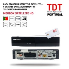 Pack Décodeur Récepteur Satellite MeoBox HD Télévision Portugaise Par SAT
