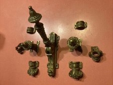 Très  Joli Ancienne crémone Rare  En bronze dorée A Poignée Fenêtre Château Deco