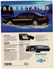 1988 CHEVROLET Beretta Coupe Sport Vintage Original Print AD Black car photo CA