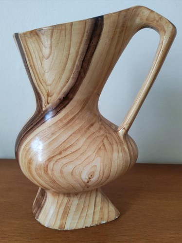 Grand vase pichet faux bois - faux,