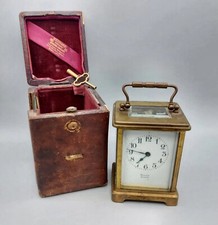MESNARD OFFICER’S TRAVEL PENDULUM Bordeaux in Gold Brass
